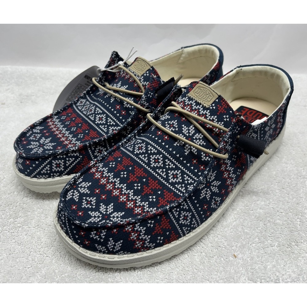 Hey Dude Womens Size 10 Wendy Winter Sweater Blue Slip On Sneaker Shoes